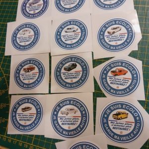 Sticker "Je suis écolo, je garde ma vieille auto" SIMCA