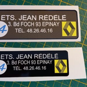 Sticker Jean Rédélé Garage Epinay Alpine