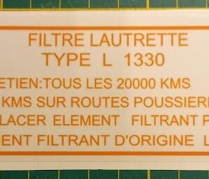 Sticker Filtre Lautrette Alpine A110 A310
