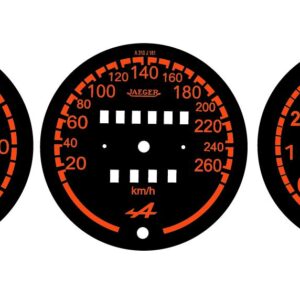 Sticker Alpine A310 V6, fonds de compteur et compte-tours