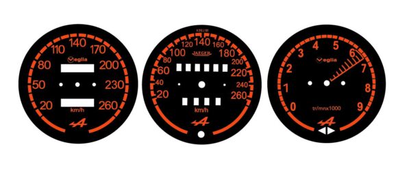 Sticker Alpine A310 V6, fonds de compteur et compte-tours