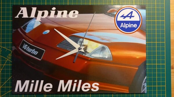 Horloge murale vintage Alpine GTA V6 Turbo Mille Miles