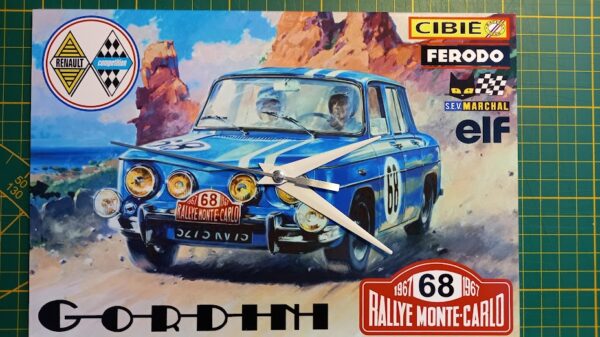 Horloge murale vintage Renault 8 r8 Gordini Monté-Carlo