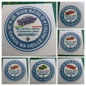 Sticker "Je suis écolo, je garde ma vieille auto" ALFA ROMEO