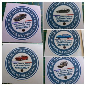 Sticker "Je suis écolo, je garde ma vieille auto" MATRA