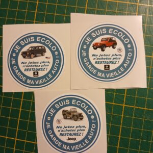 Sticker "Je suis écolo, je garde ma vieille auto" JEEP