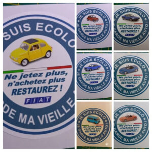 Sticker "Je suis écolo, je garde ma vieille auto" FIAT