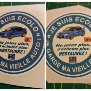 Sticker "Je suis écolo, je garde ma vieille auto" SUBARU