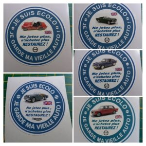 Sticker "Je suis écolo, je garde ma vieille auto" TRIUMPH