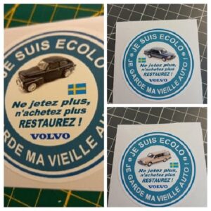 Sticker "Je suis écolo, je garde ma vieille auto" VOLVO