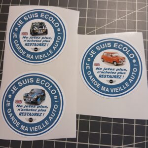 Sticker "Je suis écolo, je garde ma vieille auto" MINI