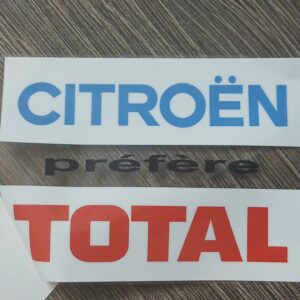 Sticker Citroën préfère Total vitre arrière