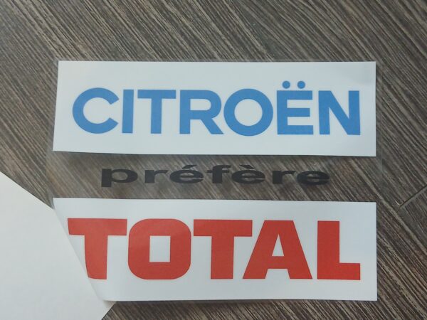 Sticker Citroën préfère Total vitre arrière