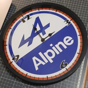 Horloge murale Alpine bleu blanc rouge
