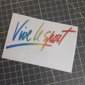 Sticker Vive le Sport sur transparent