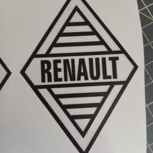 Sticker Logo Renault Vasarely fond transparent année 60