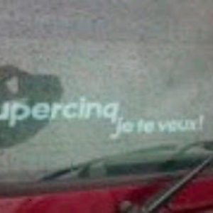 Sticker Bandeau Arrière Renault Super 5 "Supercinq je te veux"